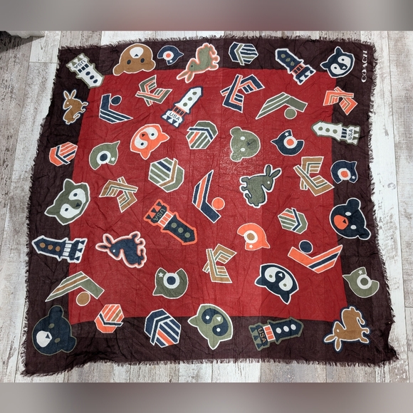Coach Accessories - Coach Varsity‎ Patch Oversized Square Scarf